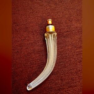 Horn Shaped Cut Glass Perfume Bottle Vintage